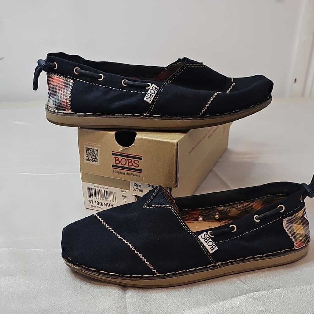 BOBS from Skechers Navy Slip-On Flats
